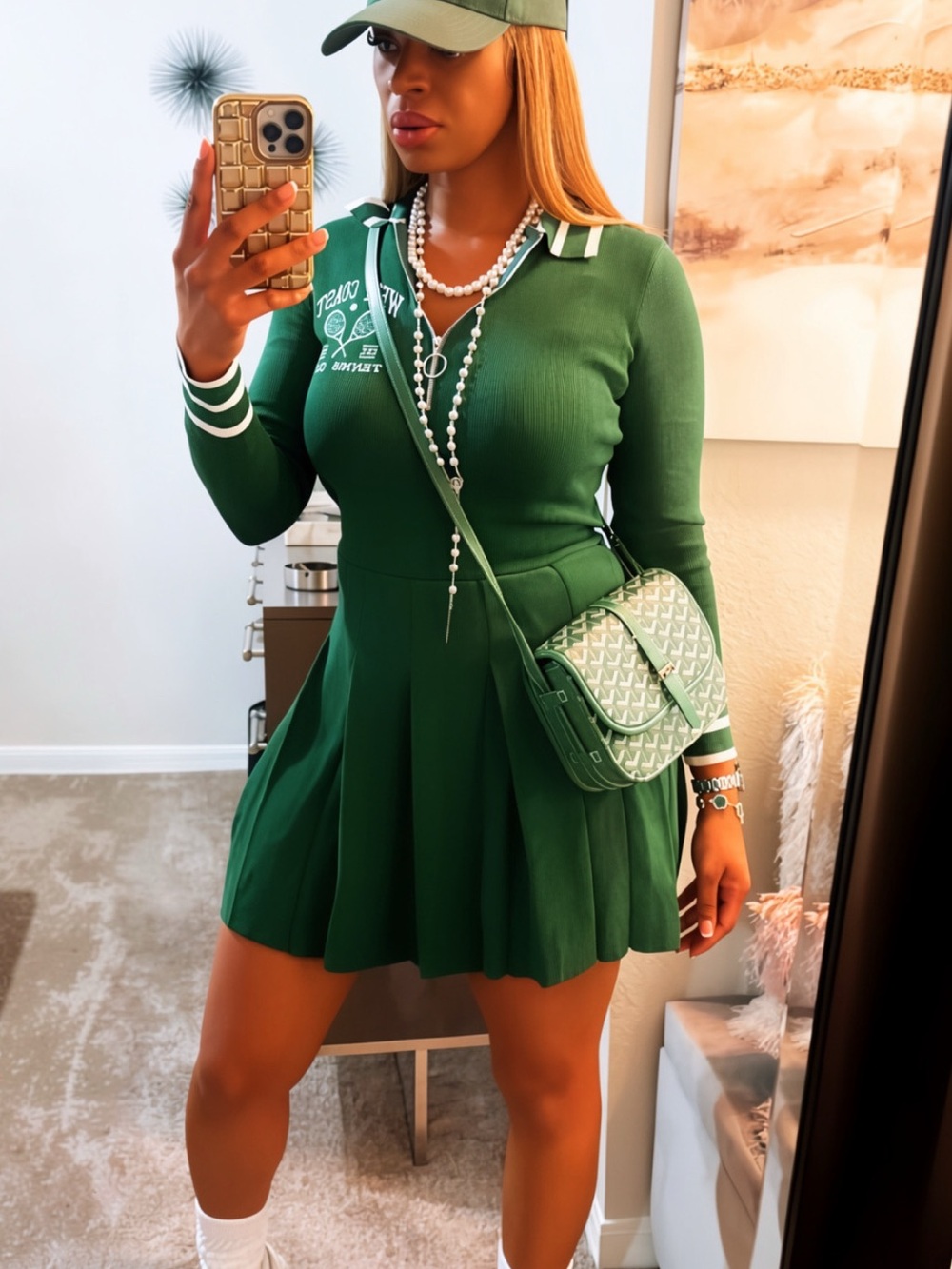 Hunter green tennis dress